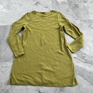 J. Jill Lime Green Long Tunic‎ Sweater Size Medium M Waffle Knit